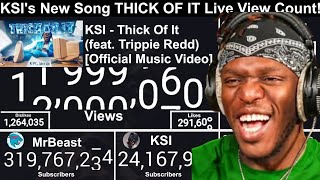 KSI Thick Of It Live View amp Dislike Count [upl. by Vaas814]