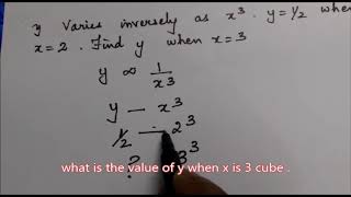 y varies inversely as cube of x  short cut method for CBSEICSE studentsTNPSCCSIR NET APTITUDE [upl. by Hourihan904]