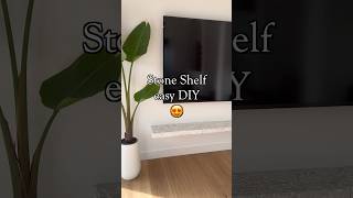 DIY Floating Shelf Under TV  Stone Tile Living Room Upgrade shorts diy homedecor [upl. by Vivica]