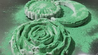 Beautiful Green Flower Moon Crush with holi powder  ASMR [upl. by Ahsienet]