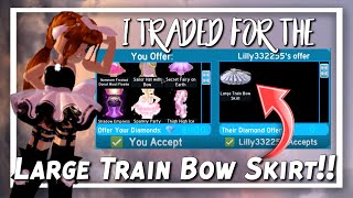 I Traded for the LARGE TRAIN BOW SKIRT in Royale High [upl. by Quentin492]