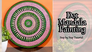 Dot Mandala Painting  Step By Step Tutorial  Dot Art  Dotting Art [upl. by Ynogoham]