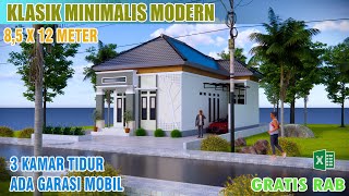 DESAIN RUMAH KLASIK MODERN 85 X 12 METER DENGAN 3 KAMAR TIDUR  Owner Pak Aris [upl. by Hanima]