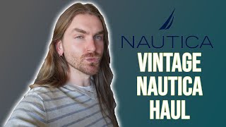 THRIFTING Vintage Nautica Clothing Haul amp Hollister Festival Vibes For Him First Impressions Review [upl. by Yatnuahc]