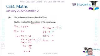 CSEC Maths  January 2022 Question 2  Terry David [upl. by Ody]