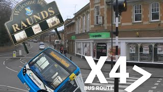 Bus route x47 Raunds Northampton Earls Barton Great Doddington Wellingborough •Rushden Lakes [upl. by Kirbee]