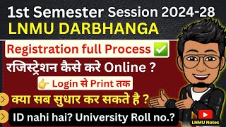 LNMU BA BSC BCOM 1st semester Registration form online apply kaise kare session 202428 full video [upl. by Ruddy]