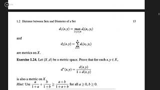 7 Metric spacesDistance between two sets and Diameter of a set [upl. by Cob]