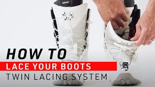 How To Put On Snowboard Boots with TLS Twin Lacing System [upl. by Rumney]