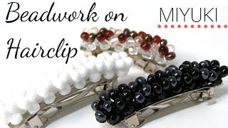 How to make a Beadwork for Hairclip  Easy DIY [upl. by Kalvn]