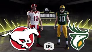 Canadian Football CFL Madden 24 Mod Calgary Stampeders vs Edmonton Elks [upl. by Eirhtug]