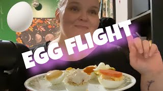 Lets Take An Egg Flight  Taste Testing The Viral Egg Flight  Eat With Me MUKBANG [upl. by Ynamad]