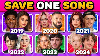 SAVE ONE SONG PER YEAR 🎵 2024 vs 2023 vs 2022 vs 2021 vs 2020 vs 2019🔥 Music Quiz Challenge [upl. by Seniag330]