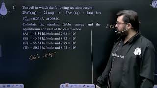 The cell in which the following reaction occurs 2Fe3aq  2I aq ⟶ 2Fe2aq  I [upl. by Ruhtracm]