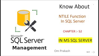 NTILE function in SQL Server [upl. by Naaitsirhc437]