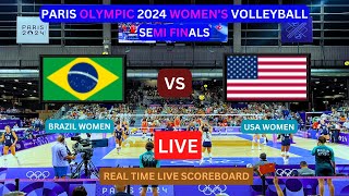 Brazil Vs USA LIVE Score UPDATE Today Semi Finals Match 2024 Paris Olympic Women’s Volleyball LIVE [upl. by Ethbinium665]