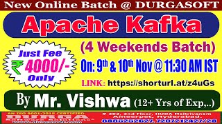 Apache Kafka 4 Weekends Batch Online Training  DURGASOFT [upl. by Jaquith682]