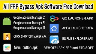 ALL FRP BYPASS APK SOFTWRE FREE DOWNLOAD [upl. by Annatnom]