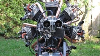 Making and start up of a radial engine of VW parts [upl. by Nishi]