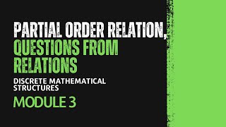 Partial Order Relation Questions from Relations  MAT203  DMS MODULE 3  KTU  Anna Thomas  SJCET [upl. by Ferd952]