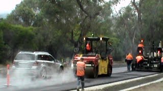 Asphalt paving in the rain [upl. by Solis]