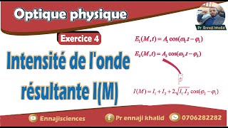 Intensité de londe résultante de deux ondes cohérentes exercice 4 [upl. by Yellehs]