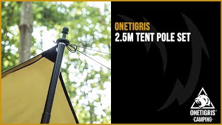 OneTigris Outdoor Height Adjustable Tarp Camping Pole Set  82ft25m [upl. by Niwhsa]