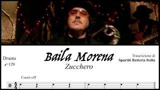 Baila Morena  Zucchero drumless  spartito PDF [upl. by Ekaterina]