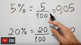 Transformar Porcentagem em Fração e Número Decimal [upl. by Finella]