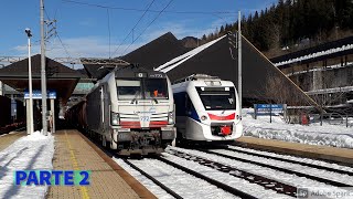 TRENI e NEVE alla STAZIONE di TARVISIO BOSCOVERDE Parte 2 [upl. by Yrolg]