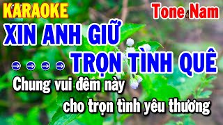 Karaoke Xin Anh Giữ Trọn Tình Quê Tone Nam  Nhạc Sống Rumba Dễ Hát 2024  Thanh Hải [upl. by Anica402]