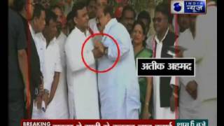 Shocking Uttar Pradesh CM Akhilesh Yadav pushes Atiq Ahmad [upl. by Anilemrac]