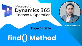 find method in D365 FampO  Technical training [upl. by Liddy]