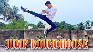 Jump Roundhouse Kick  Kick Tutorial  Taekwondo Kicks Training [upl. by Yeldarb752]