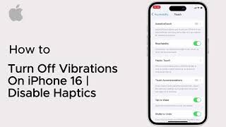 How To Turn Off Vibrations On iPhone 16  Disable Haptics  iOS  2025 [upl. by Adnahsed263]