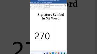 How to insert Signature Symbol in MS Word [upl. by Tessy492]