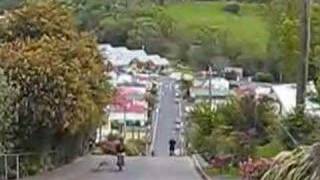 Man runskips down worlds steepest street Baldwin Street [upl. by Ayoral]