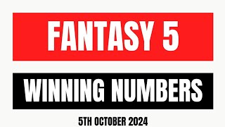 Fantasy 5 Winning Numbers 5th October 2024 [upl. by Revell]