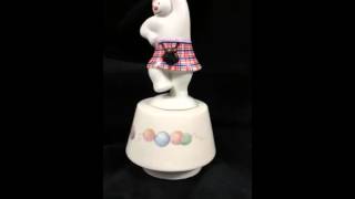 Royal Douton Bluebells of Scotland Snowman Gift Collection 1985 music box [upl. by Idolla544]