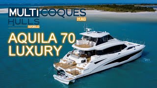 AQUILA 70 LUXURY Power Catamaran  Boat Review Teaser  Multihulls World  Multicoques Mag [upl. by Clive]