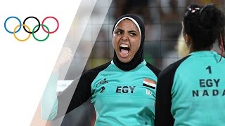 Egyptian women compete in beach volleyball for first time [upl. by Amand49]