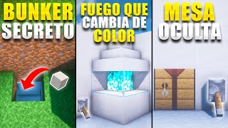 ⛏️3 Mecanismos SENCILLOS de Redstone en Minecraft Bunker secreto Mesa de Crafteo oculta [upl. by Aikemit]