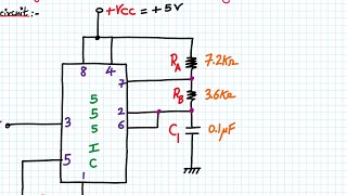 Design of Astable multivibrator using 555 Timer greater than 50 Duty Cycle [upl. by Imaj]