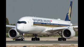 A350900 Singapore Airlines  Takeoff from Brisbane Australia [upl. by Buzz]