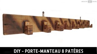 🛠 DIY  Fabrication dun portemanteau mural en bois de 8 patères [upl. by Ayotal393]