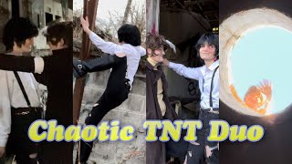 TNT Duo at an abandoned warehouse Dsmp COSPLAY [upl. by Earissed]