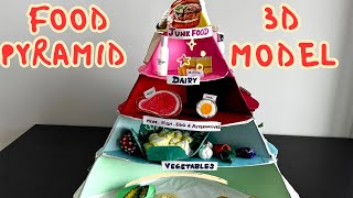 Food pyramid model making diy  DIY science project  3D  Rahini art and craft shorts [upl. by Vijar]