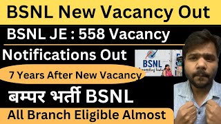 Big Update BSNL JE Level 558 New Vacancy Notifications out  Senior Executives vacancy [upl. by Niabi619]