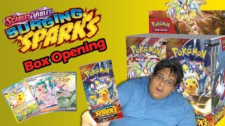 Pokémon Surging Sparks Booster Box Opening  Pikachu Hunting [upl. by Aseret]