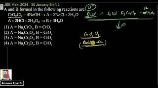 A and B formed in the following reactions are CrO2Cl2  4NaOH → A  2NaCl  2H2O [upl. by Manup]